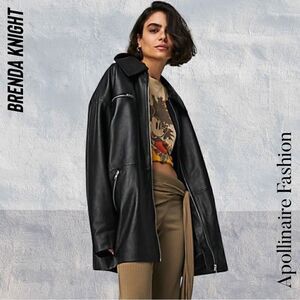 FREE PEOPLE BY BRENDA KNIGHT JOJO LEATHER JACKET BLACK NWT